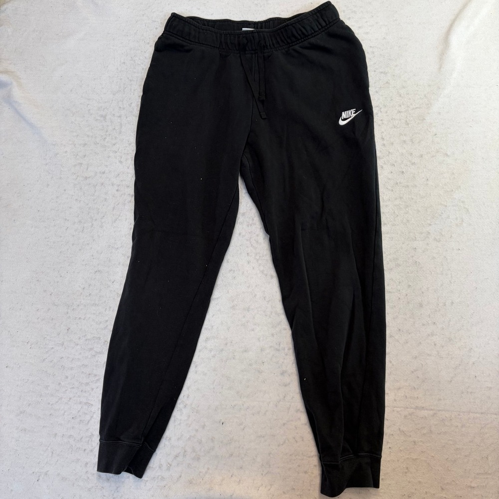 Nike Joggers Mens Medium Black Fleece Logo Activewear Sweatpants